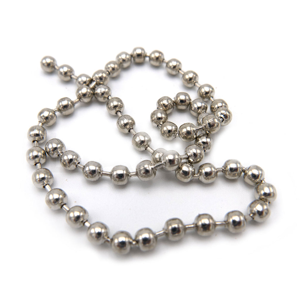 Hareline Bead Chain Eyes - Silver - Small