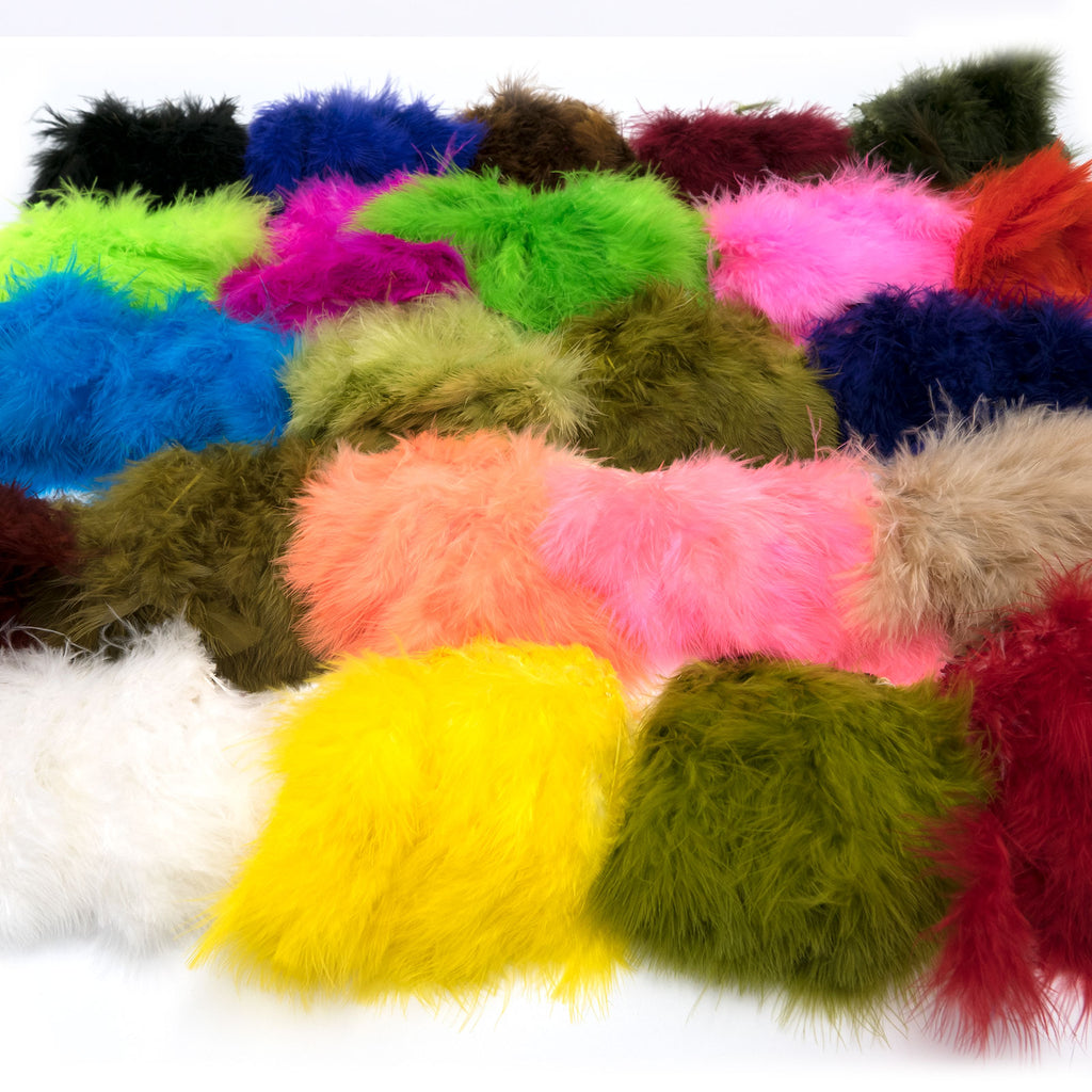 Royal Sissi 100pcs 10 Colors asssorted Turkey Marabou Blood Feathers fly  tying woolly bugger dyed feather materials bonefish fly
