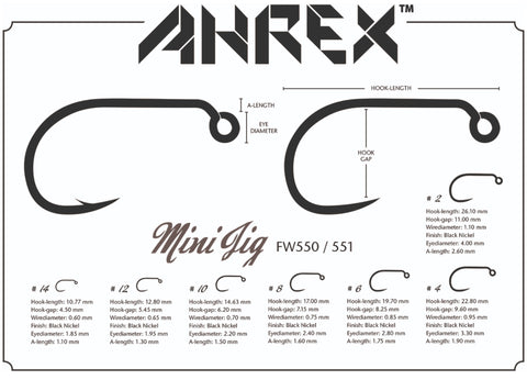 Ahrex FW550 Mini Jig Barbed Hook 2