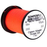 Semperfli Classic Waxed Thread 3/0 - Fl. Red