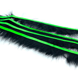 Hareline Bling Rabbit Strips - Black / Fluorescent Green Chartreuse