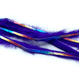 Hareline Bling Rabbit Strips - Bright Purple / Holo Rainbow