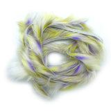 Hareline Groovy Bunny Strips - Yellow Chartreuse / Purple / White