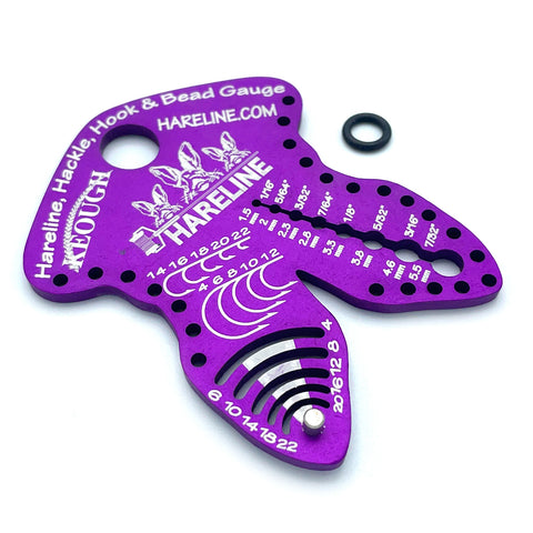 Hareline Hackle Hook and Bead Gauge - Purple