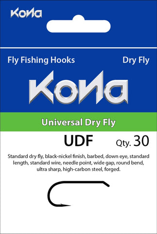 Kona UDF Universal Dry Fly Hooks 30 Pack - Size #18