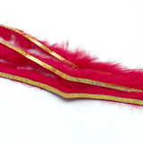 Hareline Bling Rabbit Strips - Sockeye Red / Holo Gold