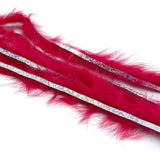 Hareline Bling Rabbit Strips - Sockeye Red / Holo Silver